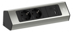 Toitepaneel Casia 2 x CEE7/3, 1 x USB-A, 1 x USB-C, 235 x 78 x 64mm, must/hall