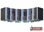 IEC 61850-3 switch DIN-liistule: 8 x 10/100BaseT(X), 2 x 100BaseFX multi-mode SC, 1 x toiteplokk 48 VDC, -40 kuni 85&deg;C