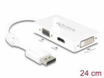 &Uuml;leminek DisplayPort (M) - HDMI (F), VGA (F), DVI (F) 0.24m, valge
