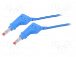 Testrijuhe, 32A 4mm banana plug, 2m, sinine