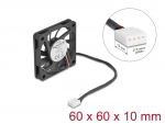 Ventilaator 12VDC 60x60x10mm, 0.38m&sup3;/h, 26.8dBA, 4000rpm
