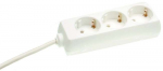 Maandusega pikendusjuhe 3 osa / 5.0m, max 3500W, valge, ilma l&uuml;litita