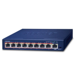 Switch: 8 x 10/100/1000Mbps PoE+, 1 x 10/100/1000Mbps, 100W PoE budget