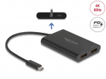 Adapter USB-C (M) - 2 x DisplayPort (F) 3840x2160@60Hz, PD 100W, must