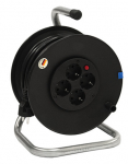 Maandusega pikendusjuhe 4 pesa / 25.0m rull kaablitrummel IP20 3G 1.5 mm&sup2; plastikust