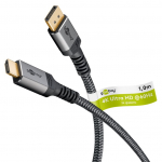 DisplayPort - HDMI kaabel 2.0m, 10K 10240x4320@30Hz, tekstiilist kattega (sign suund DP > HDMI, passive)