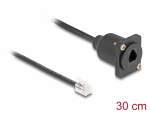 T&uuml;&uuml;p-D moodul - RJ45 Cat10 M - F kaabliga 0.3m must