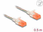 V&otilde;rgukaabel Cat6a U/UTP 0.5m, Slim, l&auml;bipaistev