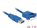 USB 3.0 pikenduskaabel paneelile USB 3.0 (F) - USB 3.0 (F), 1.0m, sinine