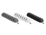 Juhtme hoidik 7-le kaablile (6tk), isekleepuv, valge/hall/must