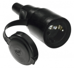 Toitepesa CEE7/7, 16A / 250V, maandusega, IP44, must