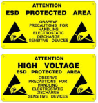 PVC RIGID SIGN "ESD PROTECTED AREA" 300 x 150mm
