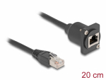 T&uuml;&uuml;p-D moodul - RJ45 Cat5e varjestatud M - F kaabliga 0.2m must