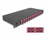 FO paneel 12xSC duplex liikuva riiuliga OM4 19&acute;&acute; 1U must adapter kruvidega
