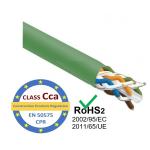 Keerdpaarkaabel Cat6 UTP 4x2x0,5 &uuml;hekiuline sisetingimustele, Cca roheline 305m/kast