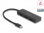 USB-C splitter 1 sisse / 3 v&auml;lja HDMI 4K@60Hz MST