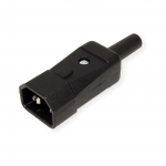 Toitepistik C14, 10A / 250V, 70&deg;C, must