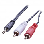 3.5mm - 2xRCA kaabel 2.0m, must