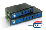 T&ouml;&ouml;stuslik USB 2.0 hub, 4 porti, 15 KV ESD Level 4 kaitse, 2 x 12 - 40 VDC toide