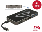 USB-C dock: 1xHDMI, 1x Displayport, 1x VGA, 2x USB-C 3.2, sobib ka MAC&acute;ile