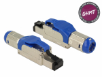Modularpistik RJ45 Cat8 &uuml;hekiulisele/mitmekiulisele, 23-26 AWG, t&ouml;&ouml;riistavaba, metallist