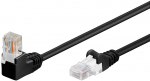 V&otilde;rgukaabel Cat5e UTP 0.25m, must, (1x90&deg; nurgaga &uuml;les), CCA
