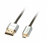 HDMI - Micro HDMI kaabel 1.0m, CROMO Slim Active High Speed + Ethernet, 2160p, 3D
