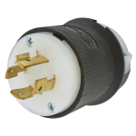 Lukustuv pistik, 20A, 3P 250VAC, must-valge, L15-20P NEMA