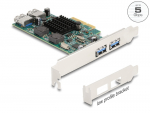 Laienduskaart: PCle 2 x v&auml;line USB 5 Gbps Type-A + 2 x sisemine USB 5 Gbps Type-A kahe kanaliga