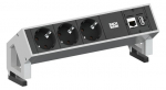 Toitepaneel Desk 2, 3 x CEE7/3, 1 x USB 3.0-A, 1 x RJ45 Cat6a, 250x86x99mm, 0.2m GST18 pesa