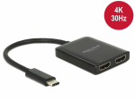 USB-C splitter 1 sisse / 2 v&auml;lja HDMI (F) 2560x1440@60Hz / 3840x2160@30Hz