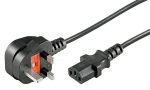 220V Toitekaabel 1.8m, must, UK 3 pin - C13