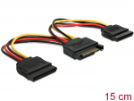 SATA Toitekaabel 15pin - 2x SATA 15 pin, 0.15m, sirge