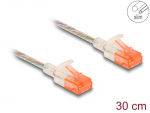 V&otilde;rgukaabel Cat6a U/UTP 0.3m, Slim, l&auml;bipaistev