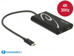 Konverter Thunderbolt 3 (M) - 2x HDMI (F) 2560x1440@60 Hz / 3840x2160@30Hz