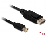 DisplayPort - Mini DisplayPort kaabel 7.0m, must, 4K@60Hz (suund mini displayport -> displayport)