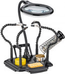 Kolmas k&auml;si kolvihoidjaga, 4x painduvad haaratsid, 2x puhastusk&auml;sna, 100 mm LED luuplamp