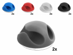 Juhtme hoidik 2-le kaablile (6tk), isekleepuv, must/valge