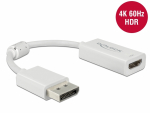 &Uuml;leminek DisplayPort (M) - HDMI (F), 4K@60Hz, DP 1.4, HDR, Passive, valge