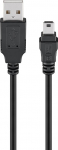 USB 2.0 kaabel A - Mini B 0.15m, must