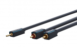 3.5mm - 2xRCA kaabel 10.0m, kullatud, OFC, topeltvarjega, tumesinine