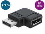 Adapter DisplayPort 1.4 (M) - (F) 90&deg; nurgaga vasakule