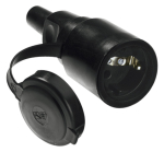 Toitepesa CEE7/7, 16A / 250V, maandusega, IP44, must