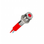 LED-indikaator, 12V dc, paneelile, 8mm, Faston, jootekontakt, punane, IP67