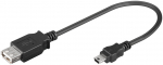 &Uuml;leminek USB 2.0 A (F) - Mini B (M) 5 pin 0.2m, kaabliga