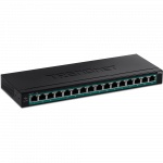 PoE Switch: 16 x 10/100/1000Mbps PoE+, 123W