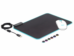 Hiirematt, must, L-350m W-260mm H-3mm, led valgustusega