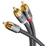 RCA Y-kaabel 5.0m, hall, tekstiilist kattega