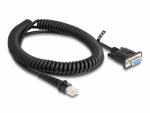 &Uuml;henduskaabel RJ50 FTP - D-Sub 9pin (F) 1.5m, must, spiraal