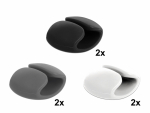Juhtme hoidik 3-le kaablile (6tk), isekleepuv, must/valge/hall